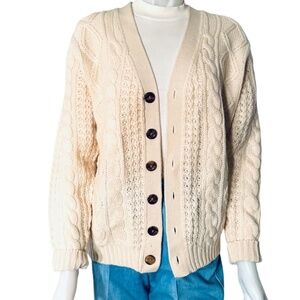 Vintage Wool Fisherman Sweater ~ 70’s Canadian Fisherman Cable Knit Sweater